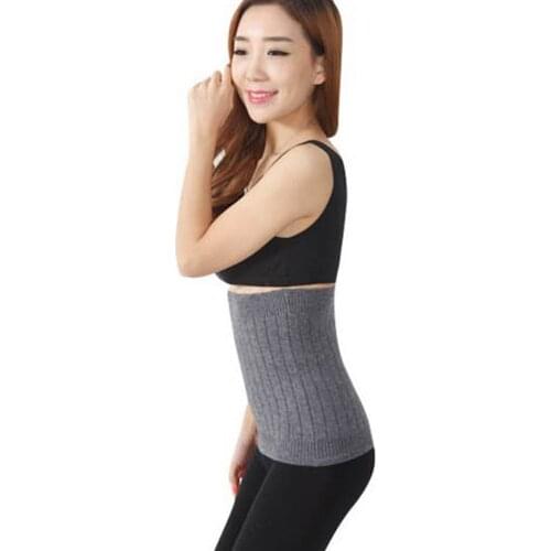 Unisex Cashmere Waistband Waist Warmer Abdominal Kidney Binder Belt Black