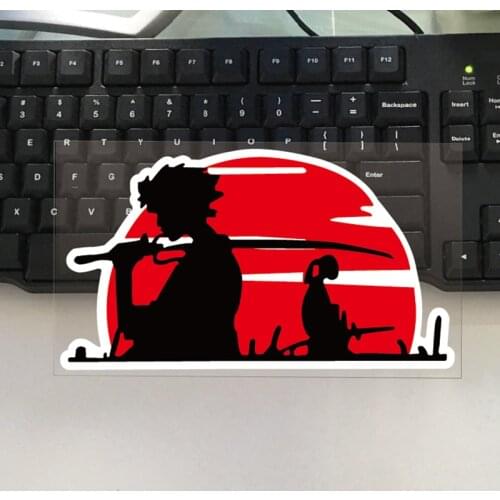 Samurai Sunset Silhouette Decal Waterproof Reflective Car Sticker 19.6cmx11cm