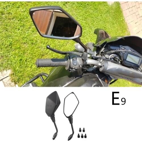 2Pcs Universual Motorcycle Mirror Scooter E-Bike Rearview Mirrors Electrombile Back Side Convex Mirror 8mm 10mm Black