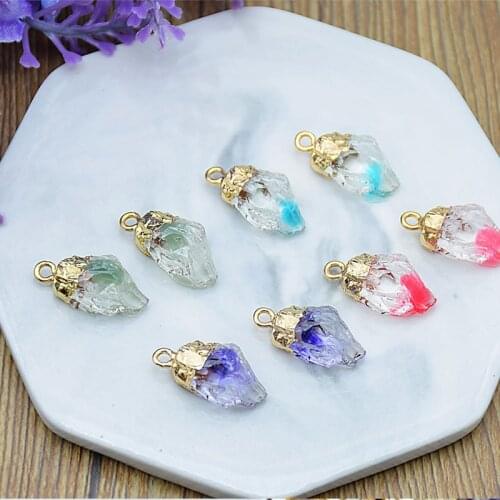 10pcs 11*17mm light raw material resin material special-shaped imitation stone necklace pendant jewelry accessories DIY charm