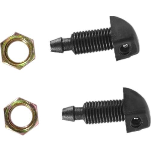 2pcs Universal Car Vehicle Front Windshield Washer Sprayer Nozzle Plastic Black Universal 34mmX21mm Car Accessories Washer