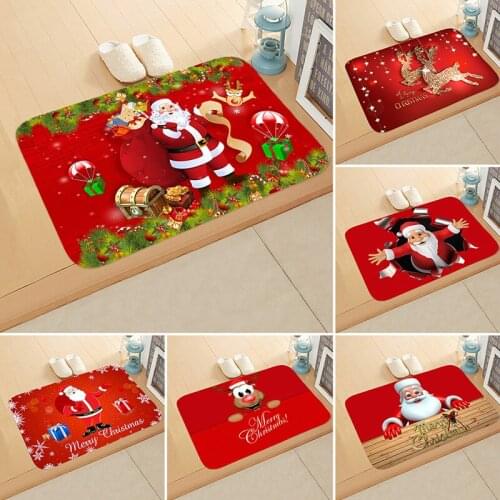 2020 Christmas Mat Outdoor Carpet Doormat Santa Ornament Christmas Decoration for Home Xmas Navidad Deco Noel New Year Gift 2021