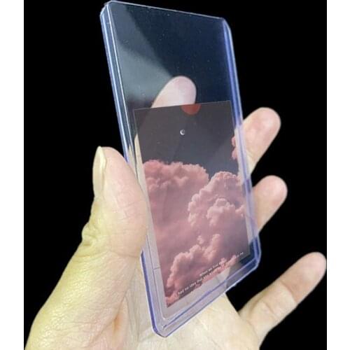 25Pcs/Bag 35PT Card Protectors Thick Waterproof PVC Compartment Card Holders for Students