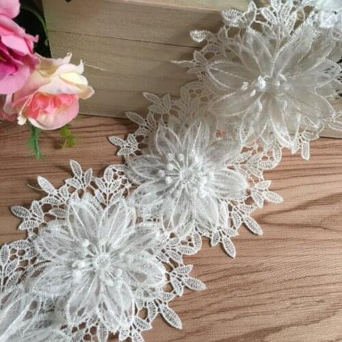 3Y/Lot flower lace embroidery latest african laces performance clothing wedding dress accessories TX990