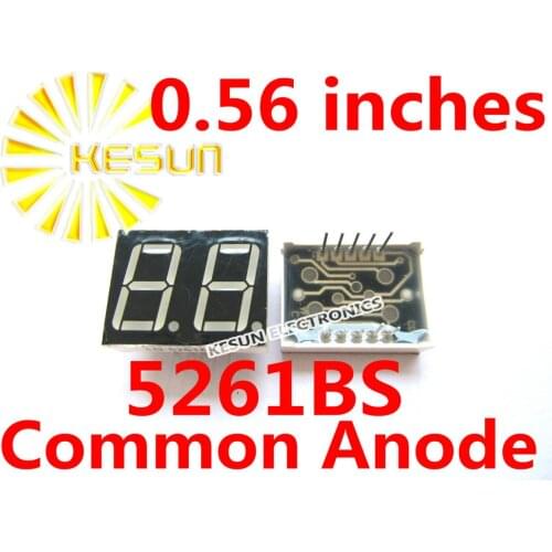 5PCS x 0.56 inches Red Common Anode/Cathode 2 Digital Tube 5261BS 5261AS LED Display Module