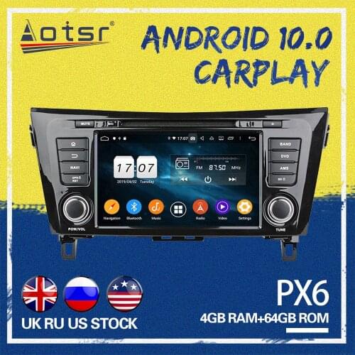 AOTSR Android 10.0 PX6 For Nissan X-Trail xtrail X T 2014-2018 4+64GB 2 DIN Car GPS Navigation Car radio mulitmedia player