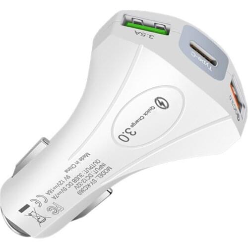 Type-c USB fast car charger QC 3.0 portable car charger fast charging for Huawei P30 P20 Mate 20 Pro QC 3.0 Fast Charging Adap