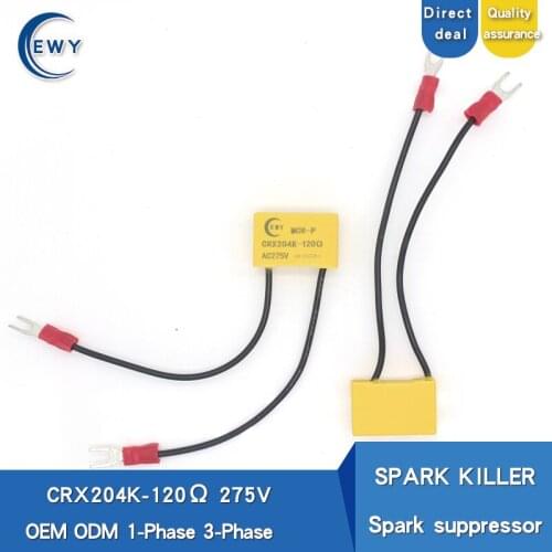 Free shipping from 5pcs 120ohm 275V Spark killer CRX204K spark quencher rc Resistance-capacitance Surge absorber