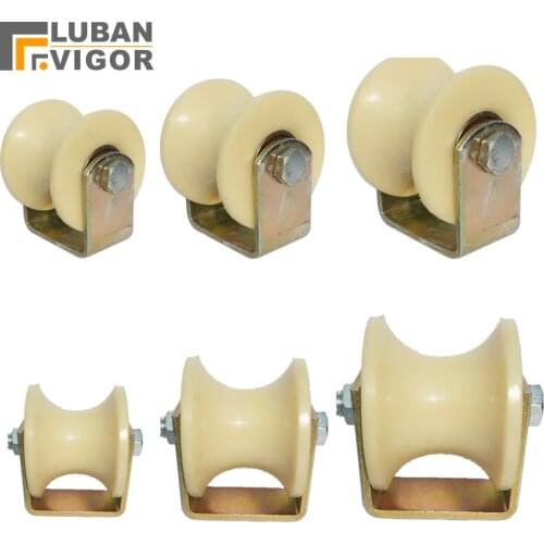 Large arc U-shaped Widened nylon track wheel Widened sheave Sliding door pulley Round pipe sliding door large iron door,H wheel