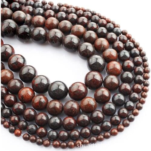 15"(38cm) Strand Round Natural Red Marlstone Stone Rock 4mm 6mm 8mm 10mm 12mm Beads lot for Jewelry Making DIY Bracelet