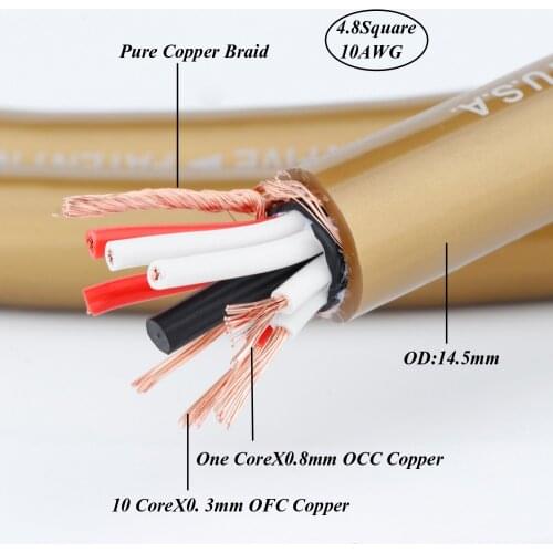 High Performance Cardas 7 Core 99.998% OFC Pure Copper audio cable hifi Audiophile Speaker cable OFC audio Bulk cable