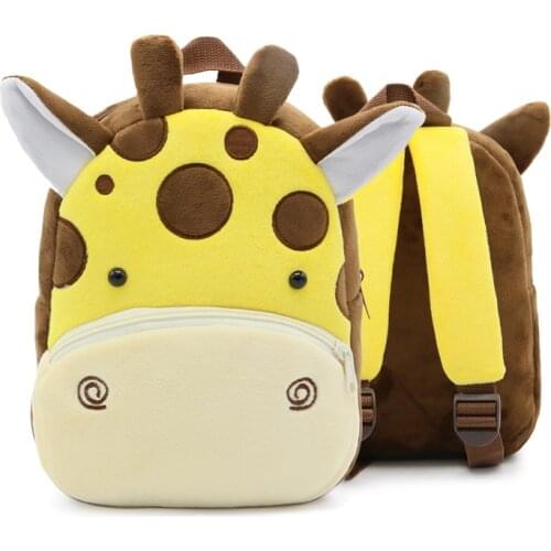 Baby Plush School Bags Cute Animal Giraffe Backpack For Kindergarten Boys Girls Cartoon SchoolBags Kids Gift