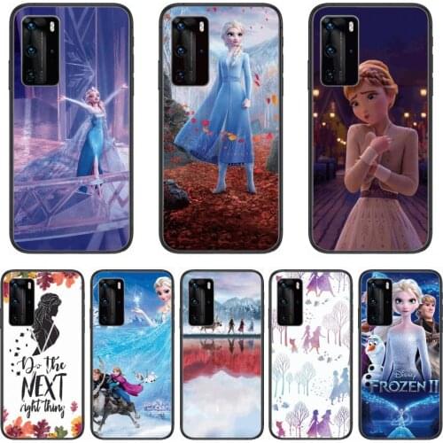 Disney Frozen Elsa Olaf Phone Case For Huawei P 40 30 20 10 9 8 Lite E Pro Plus Black Etui Coque Painting Hoesjes comic fashion