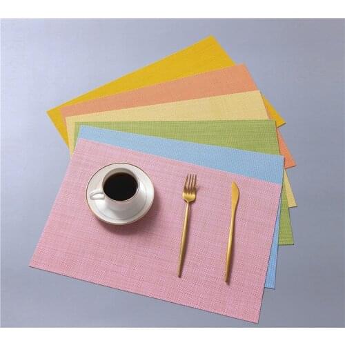 Environmental Protection Household PVC Table Mat Thick Waterproof Simple Solid Color Heat Insulation Pad 30X45CM