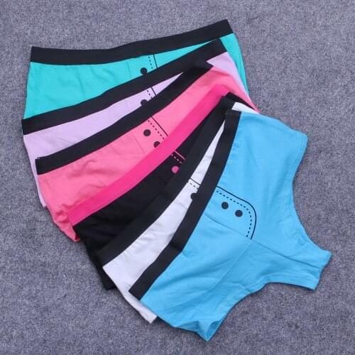 6pcs/lot Hot Cotton Boyshorts Panties Shorts Women Panties Breathable Boy Shorts Shorty Cute Underwear Sexy Lingerie