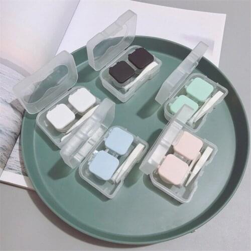 Mini Portable Large-capacity Snap Contact Lens Case Box Simple beauty lens case contact lens travel storage box