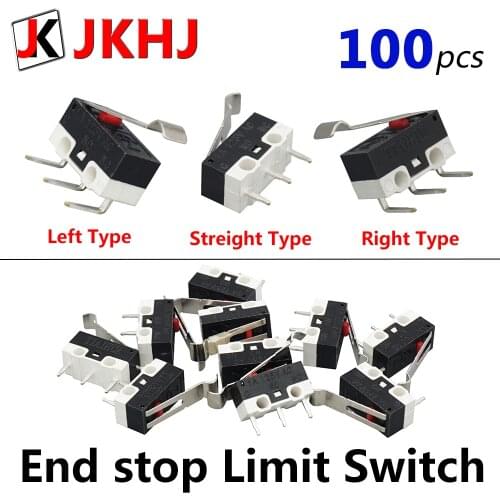 100pcs/lot 3D Printer Parts End stop Limit Switch for I3 Delta Kossel Makerbot Printer RAMPS 1.4 DIY Accessories Stop switch