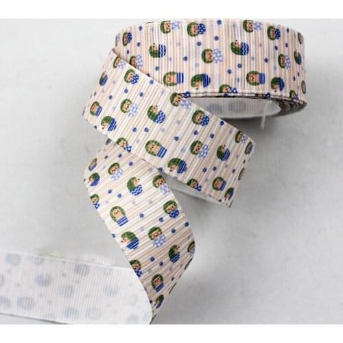 Hedgehogprinted16/22/25/38/75mm grosgrain ribbons 10 25 50 yards DIY bows gift wrapping wedding decoration webbing