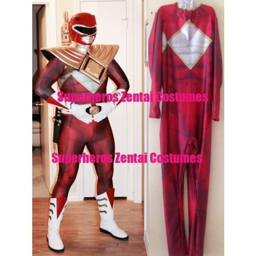 3D Print Kyoryu Sentai Zyuranger Ranger Cosplay Costume Red/Black/Blue/Pink/Green Rangers Custom Made Zentai Suit, Only Bodysuit