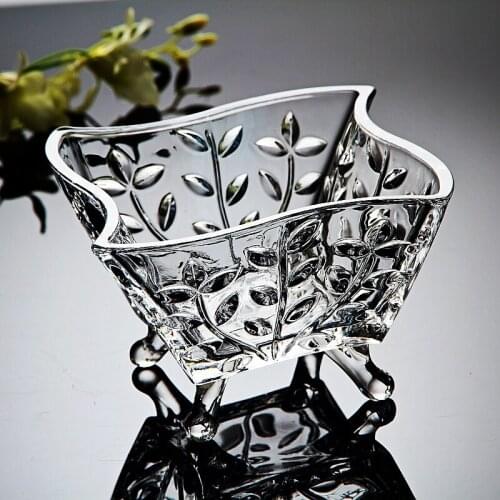 Creative Crystal Glass Trolley Candy Box Decorative Cart Glass Jar Houseware Utility Handicraft Present Ornament Accessories