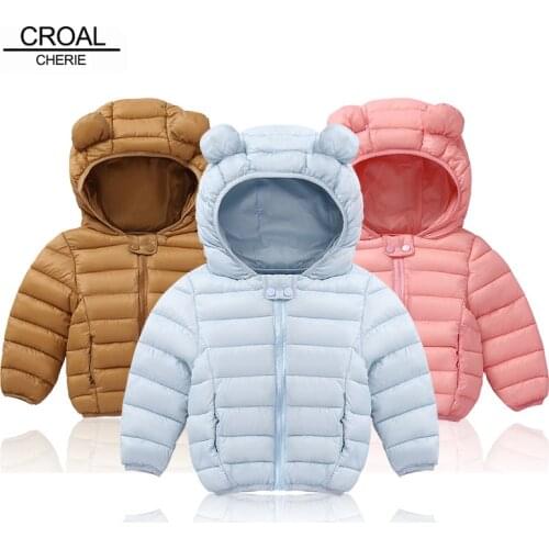 CROAL CHERIE Baby Boys Girls Jacket Parkas 2019 Winter Jacket For Girls Boys Coat Kids Warm Hooded Outerwear Children Clothes