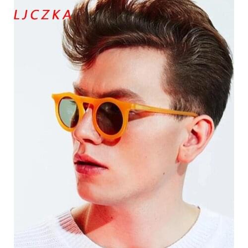 LJCZKA Round Sunglasses For Men/Women Luxury Brand Designer Sun Glasses Retro Candy Color Goggles Outdoor UV400 lentes de sol