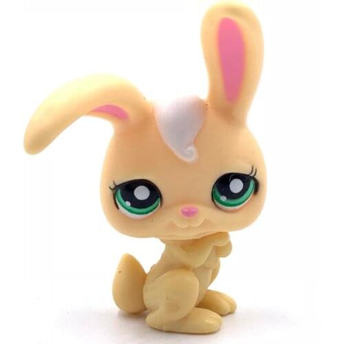 LPS CAT Old animal pet shop toys yellow rabbit with blue eyes cute anime figure lovely present for boys and gifts