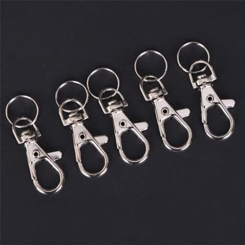 10PCS Metal Carabiner Clip Swivel Trigger Dog Buckles Sewing Acc KeyRing KeyHooks Retaining Ring DIY Craft Lobster Clasps