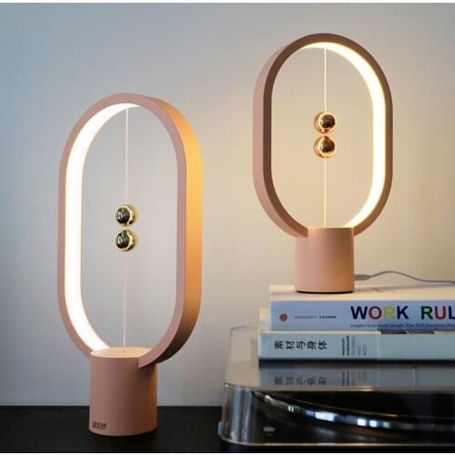Newest USB Powered Mini HENGPRO Ellipse Magnetic Mid-air Switch Night Light Balance LED Table Lamp for Office Home Decor