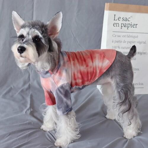 Miflame Couple Dog Hoodies For Small Dog Clothes Schnauzer Spitz Clothes Pet Sweatshirt Tie Dye Pet Sweater Fashion Dog Costume