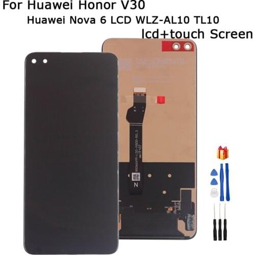 Original For Huawei Honor V30 OXF-AN00 LCD Screen Display Touch Digitizer For Huawei Nova 6 WLZ-AL10 WLZ-TL10 Display