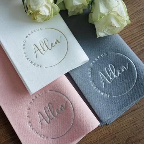 Personalized AnyText Wedding birthday party Bridal shower Rose gold Servietten maid of honor Custom any text Logo Paper napkins