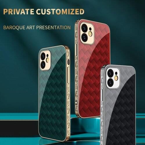 Skeypaik Luxury High Quality Camera Lens Protection Shockproof Plating Glass Phone Case For iPhone 12 Pro Max Cover Fundas Coque