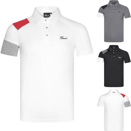 Golf Shirts Mens Golf Apparel Quick-drying Sweat-wicking Shirt Male Short-sleeved T-shirt Outdoor Sports and Leisure Fashion