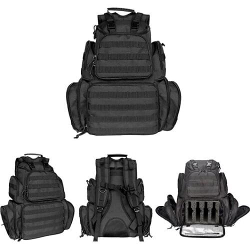 4 Pistol Rooms Shooting Range Backpack Tactical Molle Pistol Gun Range Bag