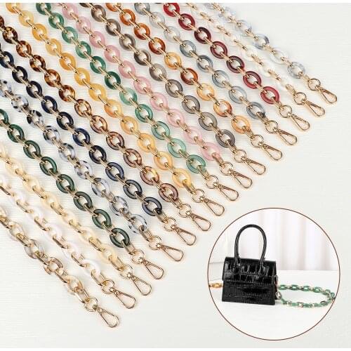 1PC Detachable Shoulder Bag Strap Acrylic Resin Bag Chain Handles DIY Replacement Solid Color Wide Bag Accessories 38cm/60cm