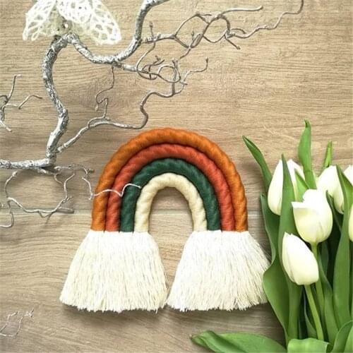 Nordic Home Decoration Accessories Rainbow Handmade Weaving Ornament Creative Best Kid Room Wall Decoration Hanging