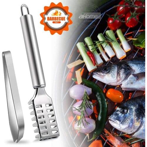 Fypo Stainless Steel Fish Scale scraper Remover Fish Thorn Clips Chicken Feather Pork Hair Cramp Sea Foods Meat Cleaning Tool