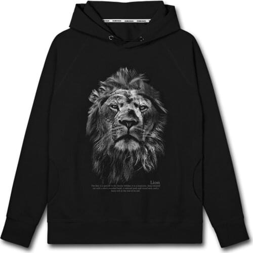 Black andhighdefinition 3D stereo lion king dark original mens hoodies crewneck sweatshirt top tracksuit casual autumn clothes
