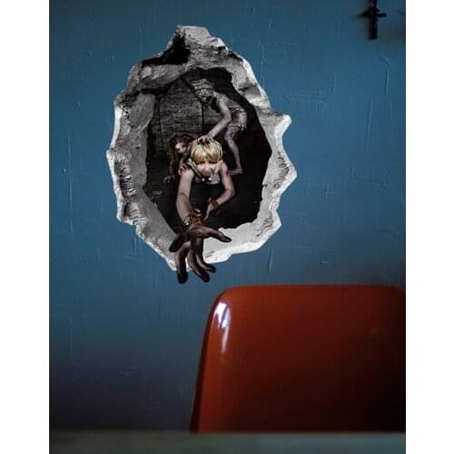 Halloween Decoration 3D Ghost Wall Decals Removable Scary Wall Stickers Wall Art Mural Decor