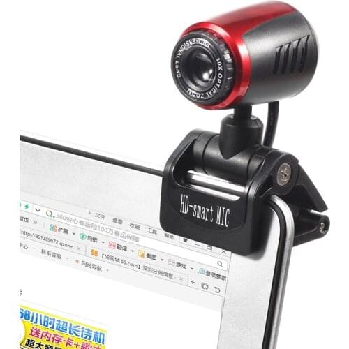 HD Webcam with Built-in Microphone USB Driver Free Computer Web Camera for Windows 10 8 7 XP Work Home