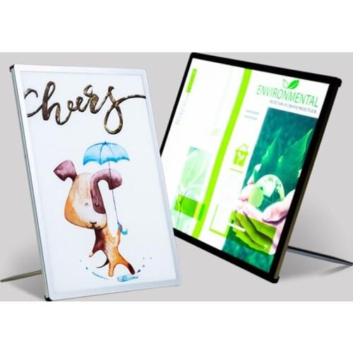 A3 display stand with light led menu board for hotel led standing poster board