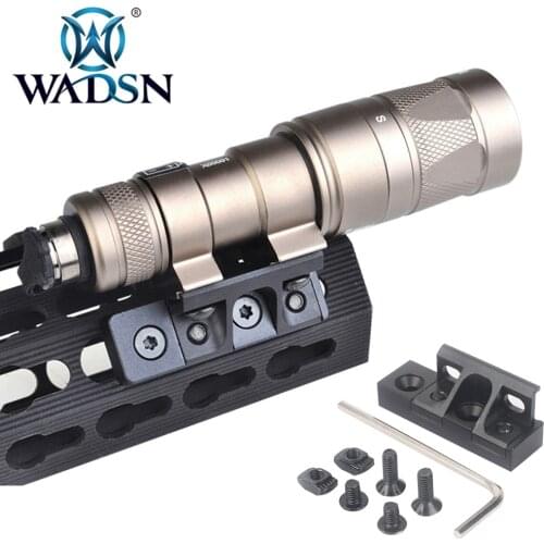 WADSN Tactical Flashlight Base Mlok Keymod Rollover Light Mount For Surfire M300/M600/M300V/M600V/M600B Softair Scout Lights