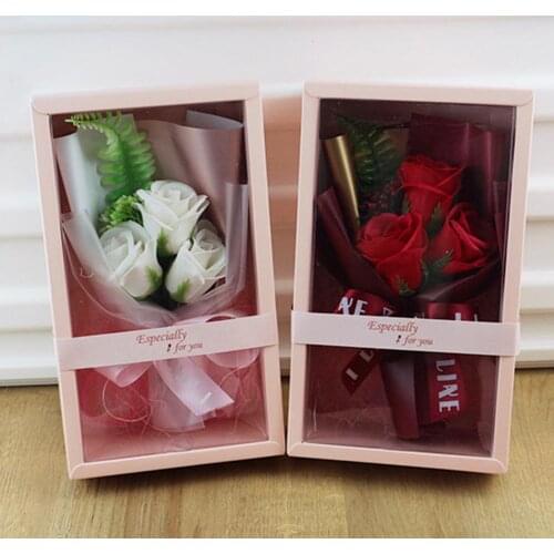 1 Bouquet 3 Heads Artificial Lifelike Soap Rose Flower Wedding Party Home Decor Fake Flowers for Home Wedding Decoration gifts