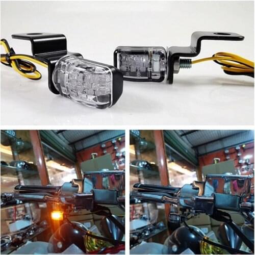 1 Pair Of Handlebar Turn Signal Indicator Led Motorcycle Flasher Amber Blinker Lamp 12v Accessories