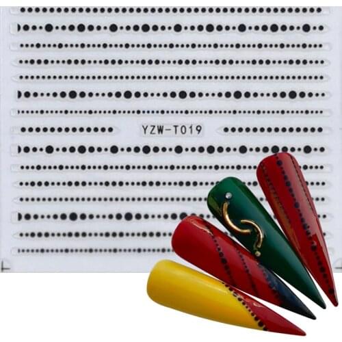 YZWLE 1 PC Nail Sticker Black&Gold Flower/Love/Lace/Dots Vine Diamond Necklace Gel Polish Slider Accessories Nail Art Decals