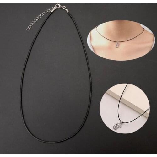 10Pcs Top Quality Black Silk Leather Cord Chain Necklace with Lobster Claw Clasp J78F