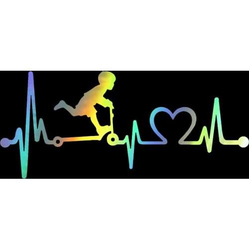 16.7cm*7.2cm Scooter Heartbeat Lifeline Car Window Vinyl Car Sticker Decoraiton Accessories Decals