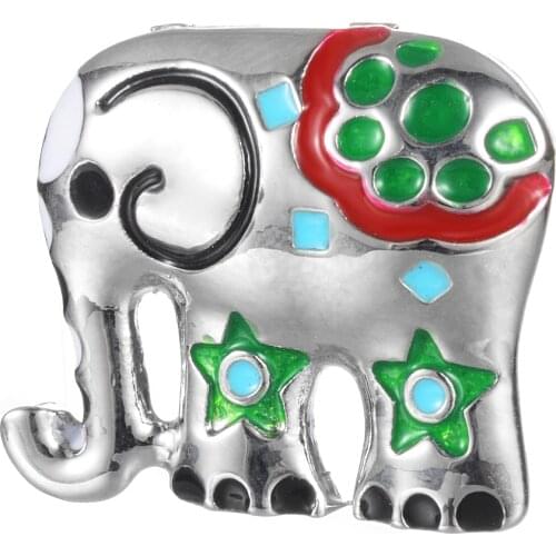 18mm Green color Snap button elephant design Snap Charms fit Ginger Snaps jewelry Vn-2081