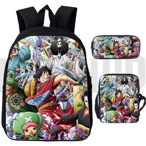 2021 Mochila 3D Print Anime Backpack Bookbag Japan Cartoon One Piece School Bags for Teenage Girls Pencilcase Women Cosmetic Bag
